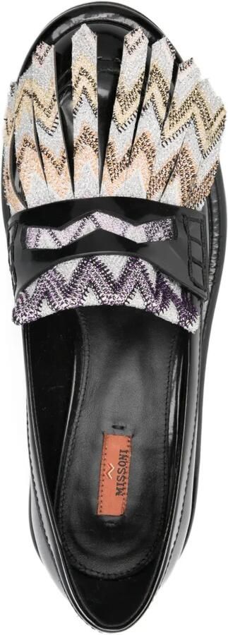 Missoni 40 mm loafers met zigzag-patroon Zwart - Foto 4