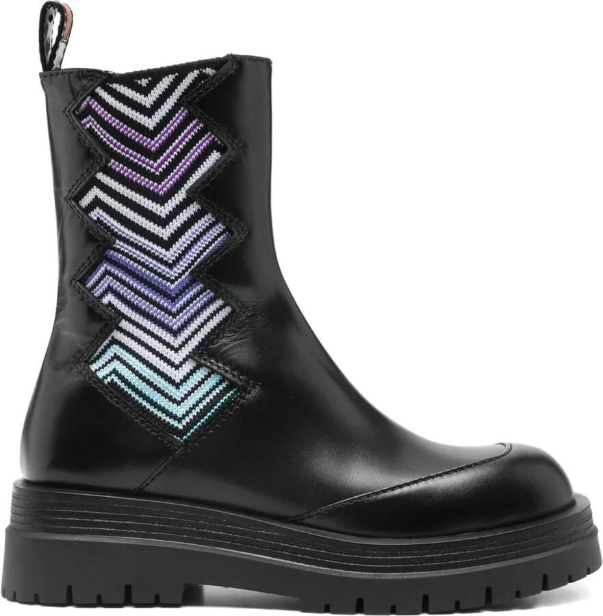 Missoni 50 mm Chelsea laarzen met zigzag-patroon Zwart
