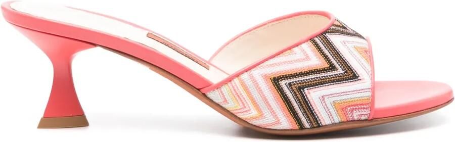 Missoni 60 mm muiltjes met zigzag-patroon Roze