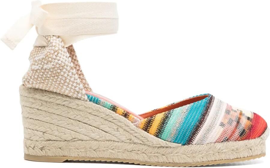 Missoni 65 mm gebreide espadrilles Beige