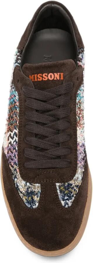 Missoni Alice sneakers met gebreide vlakken en zigzagpatroon Bruin - Foto 4