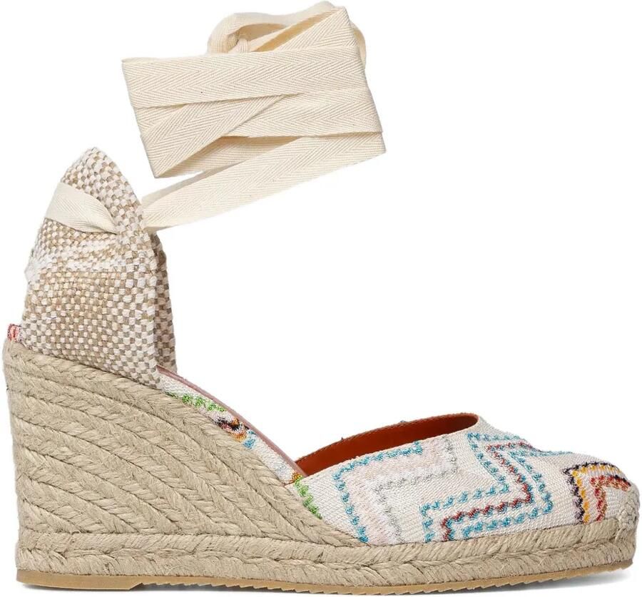 Missoni Carina sandalen met sleehak Beige