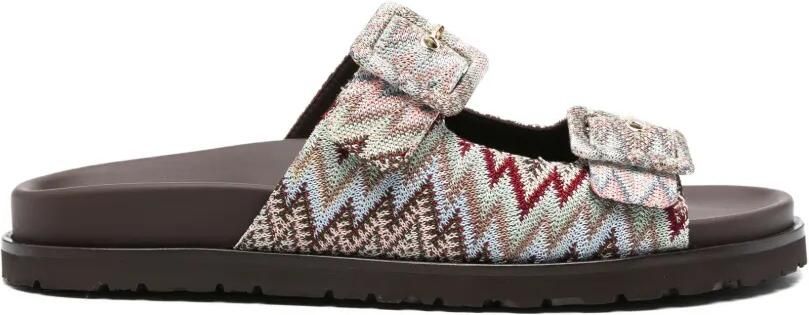 Missoni Clea sandalen met zigzag-patroon en gespsluiting Roze