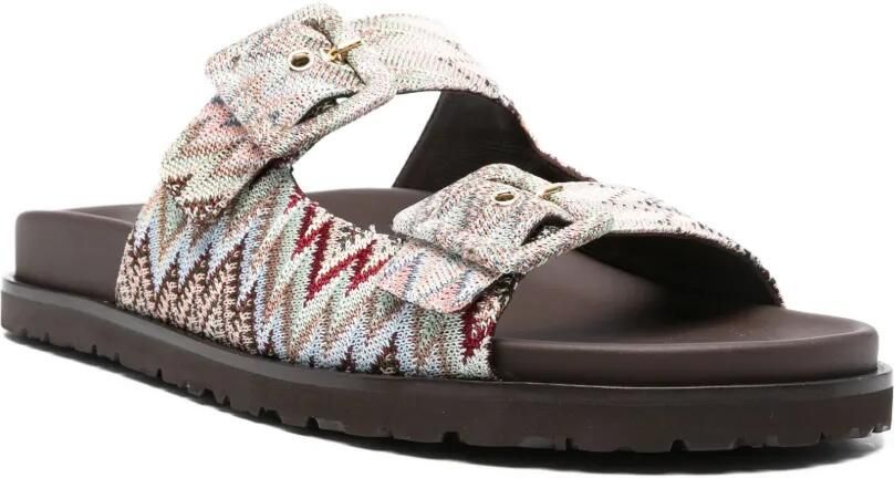 Missoni Clea sandalen met zigzag-patroon en gespsluiting Roze - Foto 3