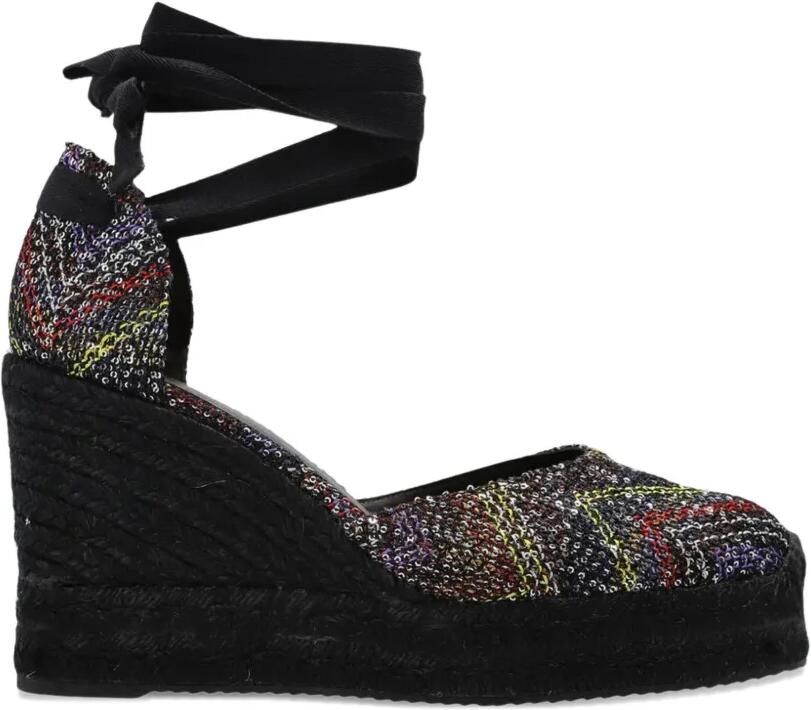 Missoni Espadrilles met pailletten en hak Zwart