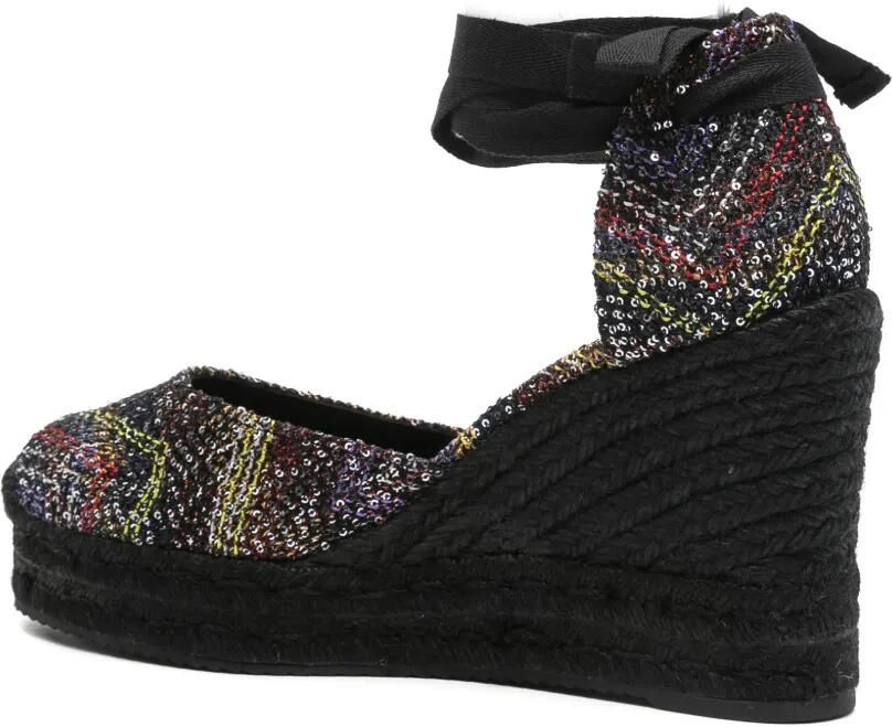 Missoni Espadrilles met sleehak en pailletten Zwart - Foto 4