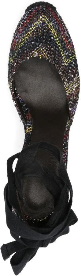 Missoni Espadrilles met sleehak en pailletten Zwart - Foto 5