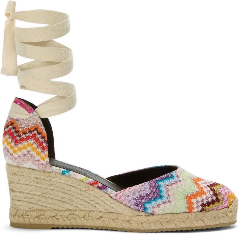 Missoni Espadrilles met zigzag-patroon en bandjes Groen