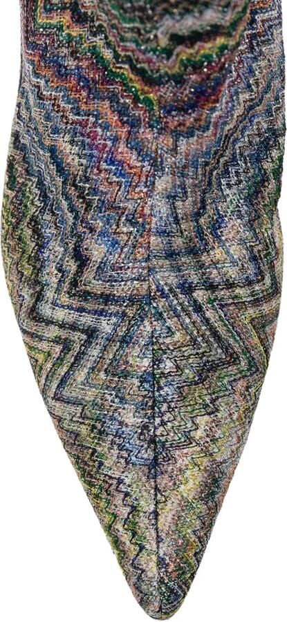 Missoni Gebreide laarzen met kitten-hak en zigzag-patroon Blauw - Foto 3