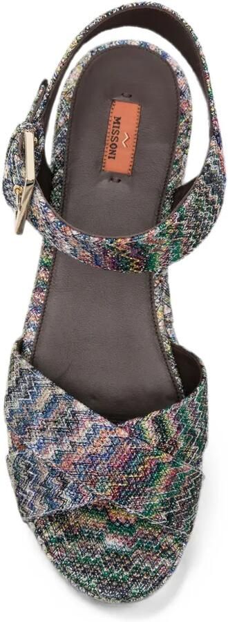 Missoni Gebreide sandalen met plateauzool en zigzag-patroon Blauw - Foto 3