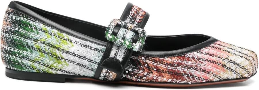 Missoni Geweven ballerina's met kleurverloop Zwart