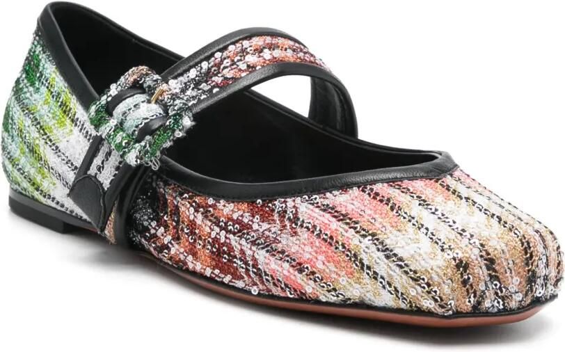 Missoni Geweven ballerina's met kleurverloop Zwart - Foto 2