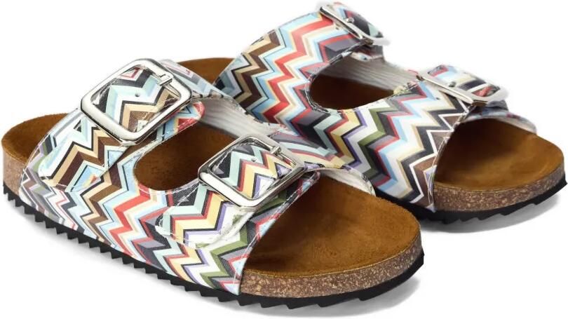 Missoni Kids Sandalen met zigzag-print en gespsluiting Wit