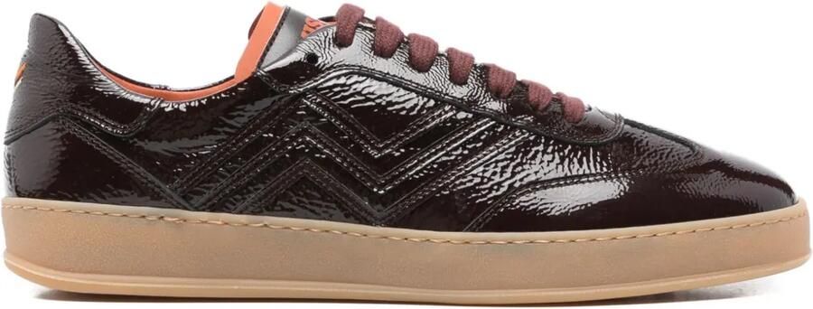 Missoni Lakleren sneakers met zigzag-patroon Bruin