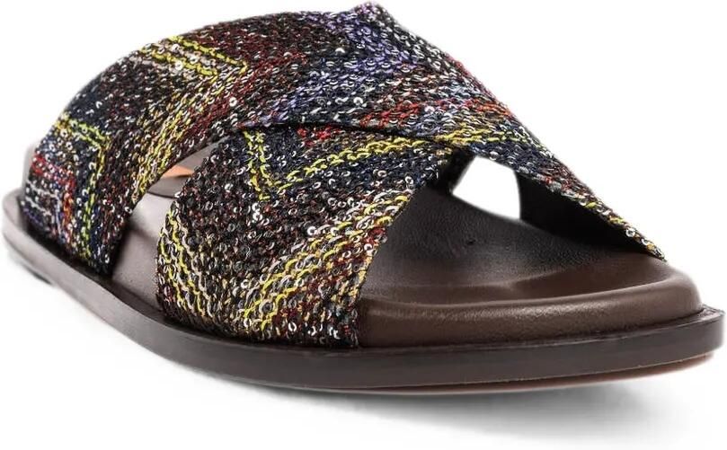 Missoni Platte sandalen met gekruiste bandjes en zigzag-patroon Bruin - Foto 3