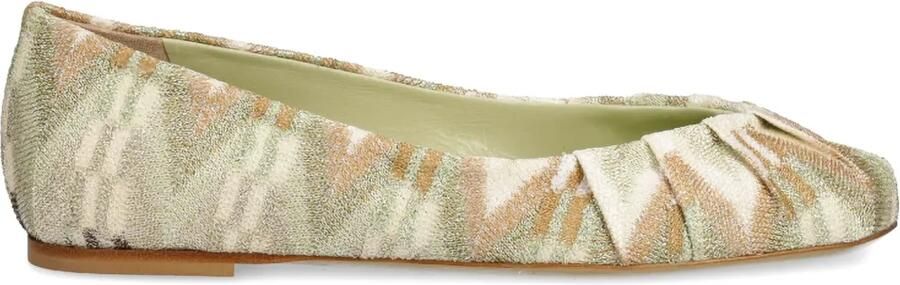 Missoni Platte schoenen met geplooid detail Groen