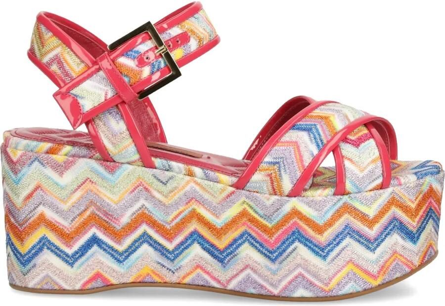 Missoni Sandalen met zigzag patroon en plateauzool Rood