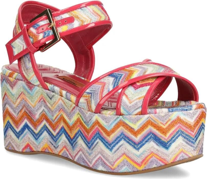 Missoni Sandalen met zigzag patroon en plateauzool Rood - Foto 3