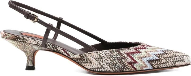 Missoni Slingback pumps met puntige neus Beige