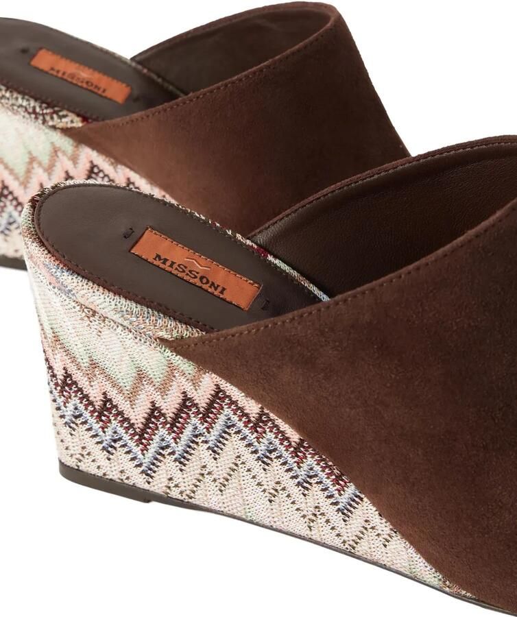 Missoni Suède muiltjes met chevron streep Bruin - Foto 2