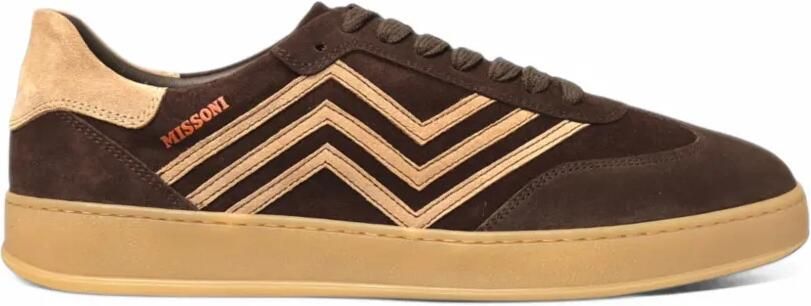 Missoni zigzag-appliqué suede sneakers Bruin