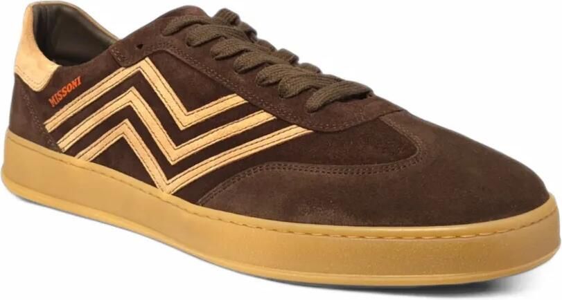 Missoni zigzag-appliqué suede sneakers Bruin - Foto 4
