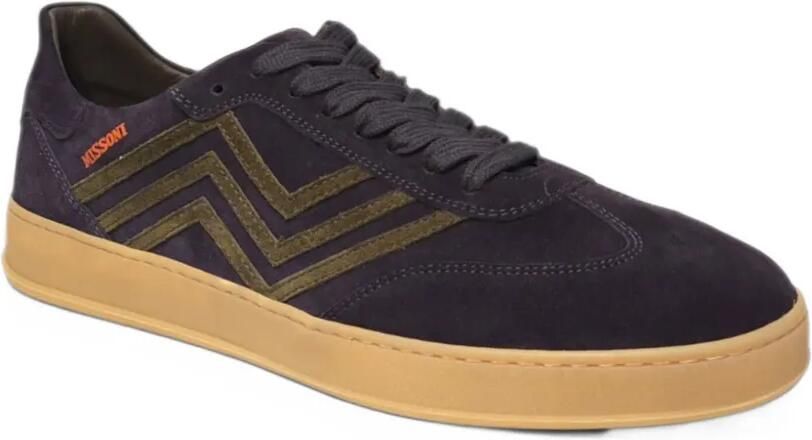 Missoni zigzag-pattern suede sneakers Paars