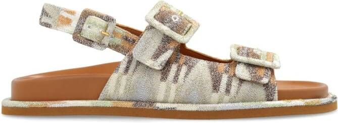 Missoni open toe leather sandals Beige