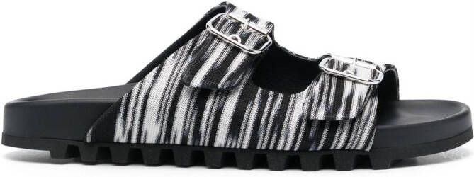 Missoni Slippers met dubbele gesp Zwart