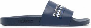 Missoni Slippers met logoprint Blauw