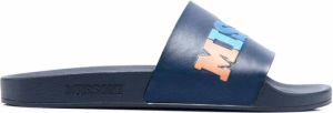 Missoni Slippers met logoprint Blauw