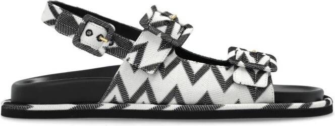 Missoni zigzag-knit buckled sandals Zwart