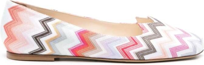 Missoni Ballerina's met zigzag patroon Wit