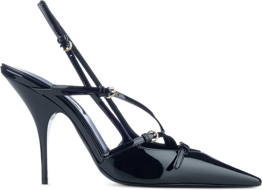 Miu 105 mm slingback pumps met puntige neus Zwart
