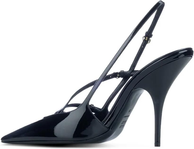 Miu 105 mm slingback pumps met puntige neus Zwart - Foto 2