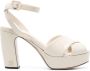 Miu 105mm leren sandalen Beige - Thumbnail 1