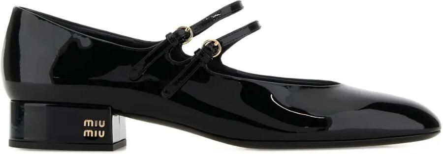 Miu 30mm lakleren pumps met dubbele bandjes Zwart