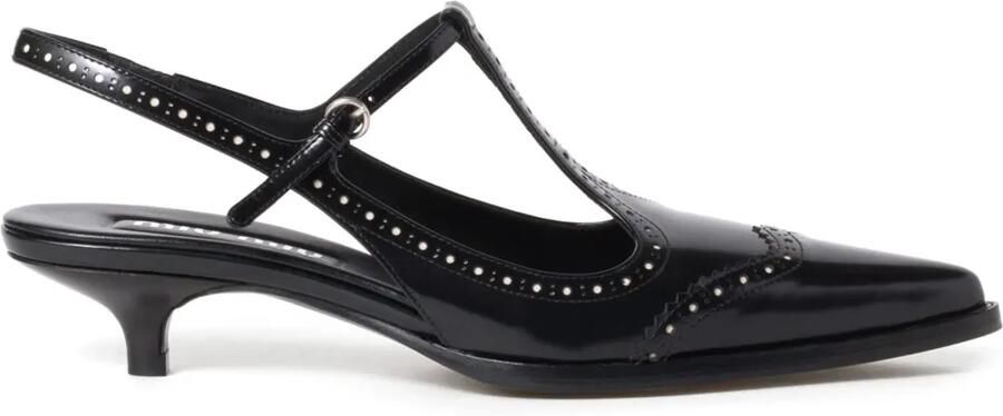 Miu 35 mm slingback pumps met brogue afwerking Zwart