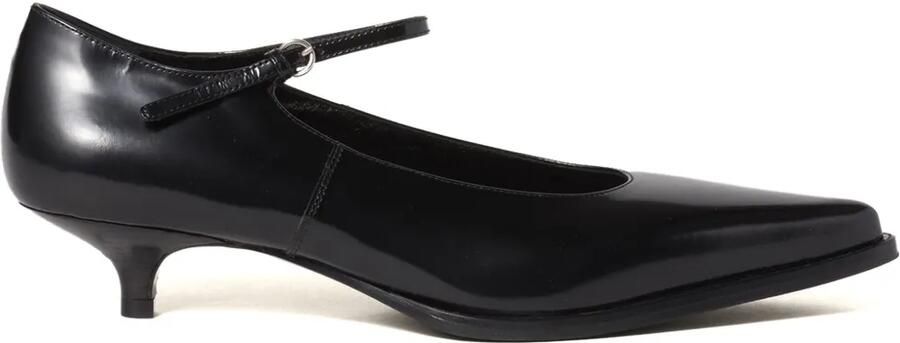Miu 35mm geborstelde leren pumps Zwart