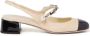 Miu 35mm raffia pumps met parels Beige - Thumbnail 1