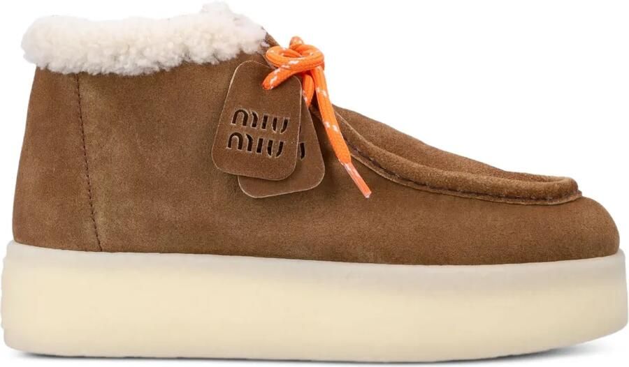 Miu 45 mm laarzen met plateauzool Bruin