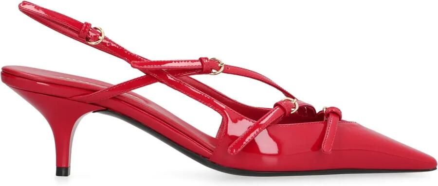 Miu 50 mm leren pumps Rood