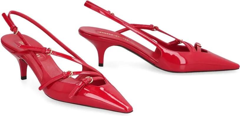 Miu 50 mm leren pumps Rood - Foto 2