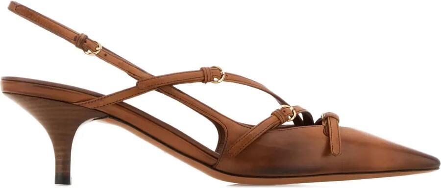 Miu 55 mm leren slingback pumps Bruin