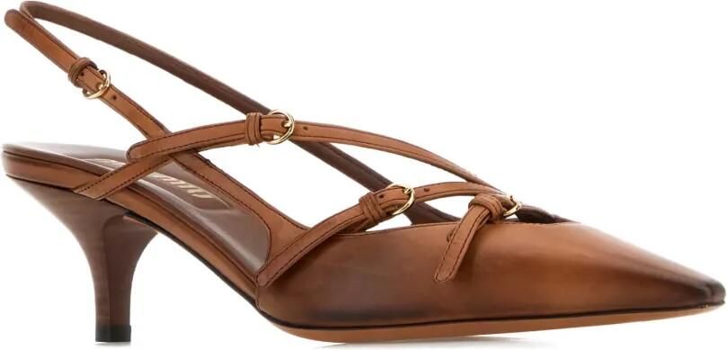 Miu 55 mm leren slingback pumps Bruin - Foto 2