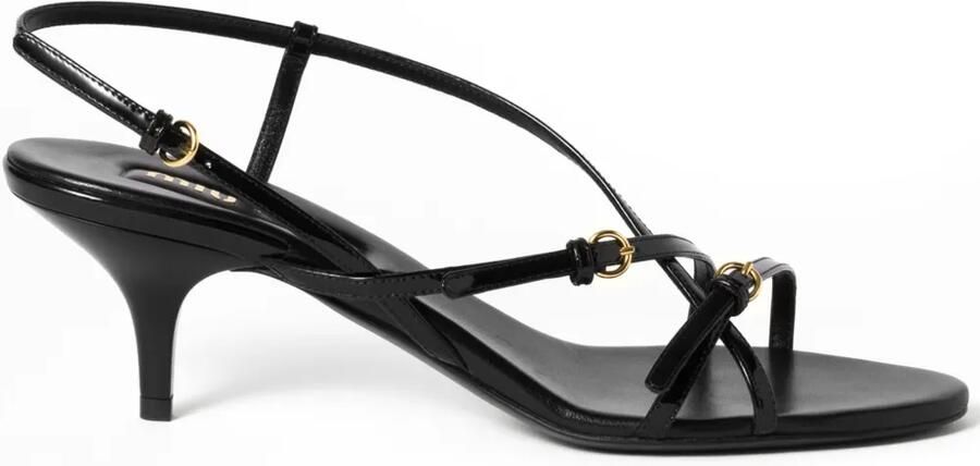Miu 55mm lakleren sandalen Zwart