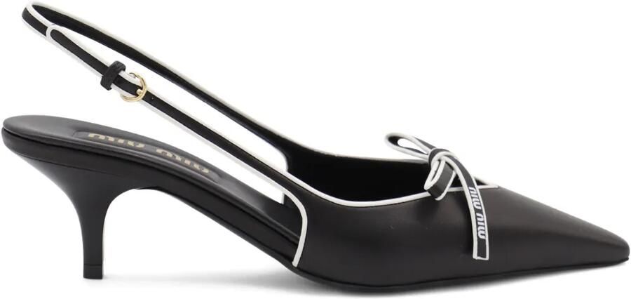 Miu 55mm leren slingback pumps Zwart