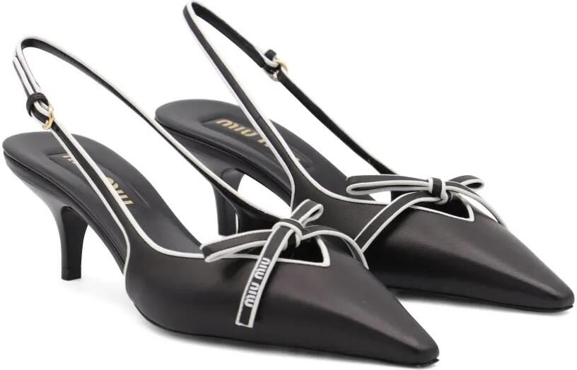 Miu 55mm leren slingback pumps Zwart - Foto 3