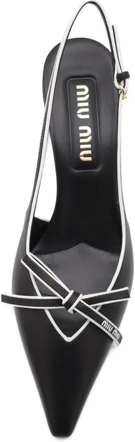 Miu 55mm leren slingback pumps Zwart - Foto 4