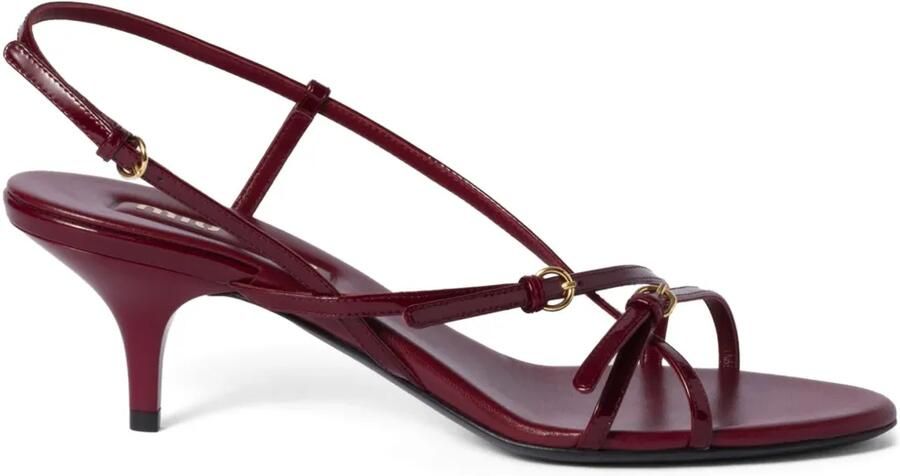 Miu 55mm Moore lakleren sandalen Rood